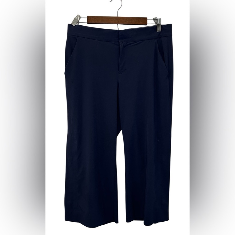 Athleta Tribeca Wide Leg Crop Pants | Navy Blue | Size 6P Petite - Picture 5 of 8